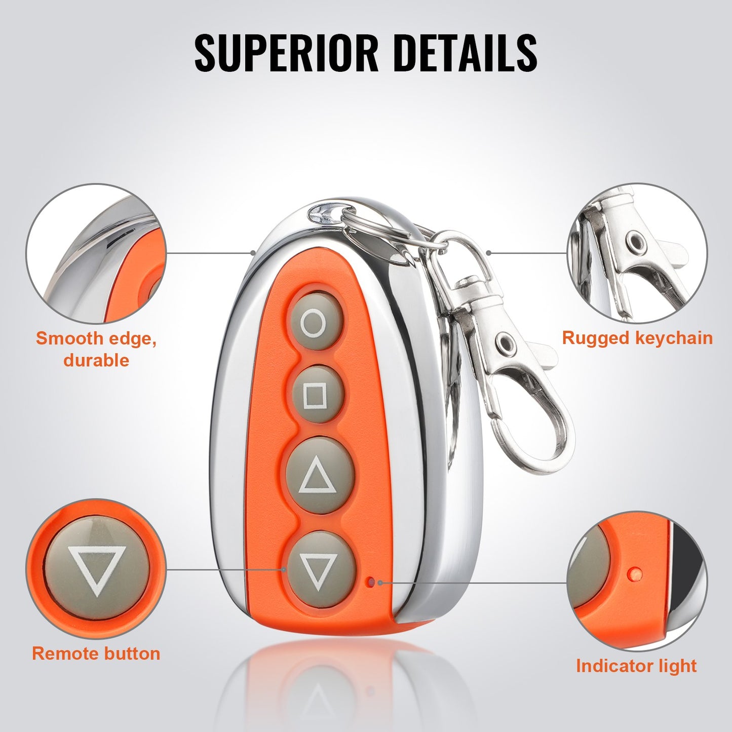 Fernbedienung für Schiebetoröffner, 40 Meter Reichweite, 4-Tasten-Fernbedienung für automatische Toröffner, Fernbedienungen für Garagentoröffner, Multi-Code-Sicherheitsset für elektrische Rolltorschließer, Smart-Key-System