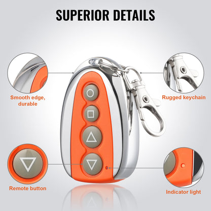 Fernbedienung für Schiebetoröffner, 40 Meter Reichweite, 4-Tasten-Fernbedienung für automatische Toröffner, Fernbedienungen für Garagentoröffner, Multi-Code-Sicherheitsset für elektrische Rolltorschließer, Smart-Key-System