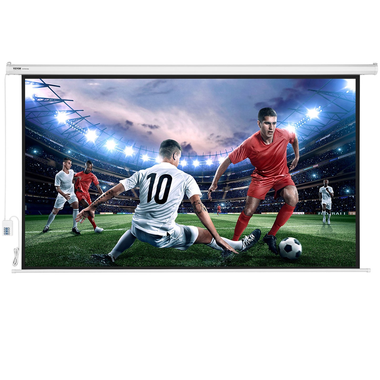 Motorized Projector Screen, 100 inch 16:9 4K 1080 HD Electric Projector Screen, Automatic Projection Screen with Remote Control, Wall Mount Movie Screen for Family Home Office Theater