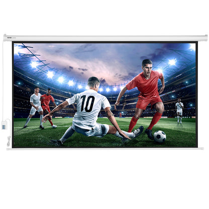 Motorized Projector Screen, 100 inch 16:9 4K 1080 HD Electric Projector Screen, Automatic Projection Screen with Remote Control, Wall Mount Movie Screen for Family Home Office Theater