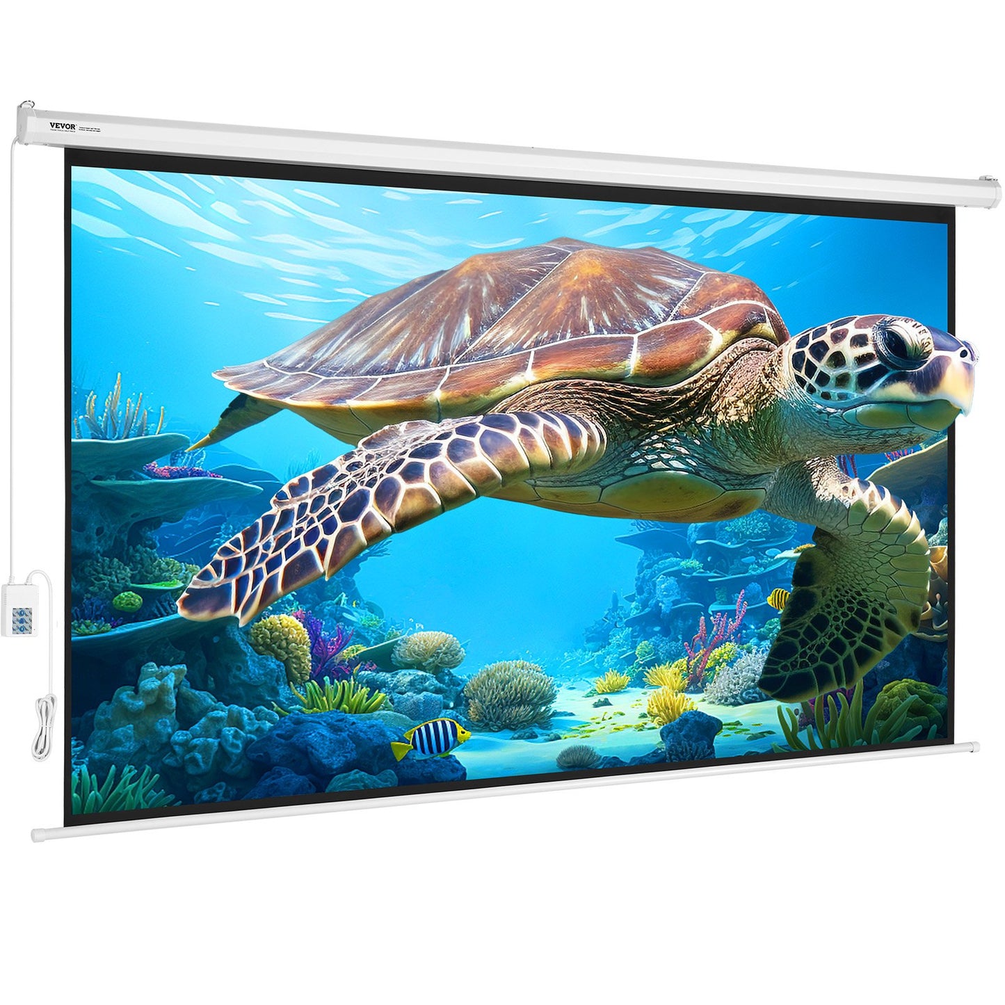 Motorized Projector Screen, 100 inch 16:9 4K 1080 HD Electric Projector Screen, Automatic Projection Screen with Remote Control, Wall Mount Movie Screen for Family Home Office Theater