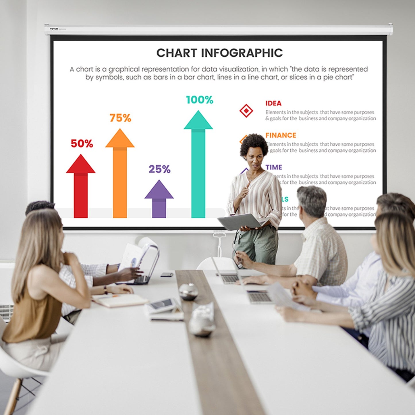 Manual Pull Down Projector Screen, 100 inch 16:9 4K 1080 HD Retractable Projector Screen, Auto-Locking Portable Projection Screen, Portable Projector Movie Screen for Family Home Office Theater