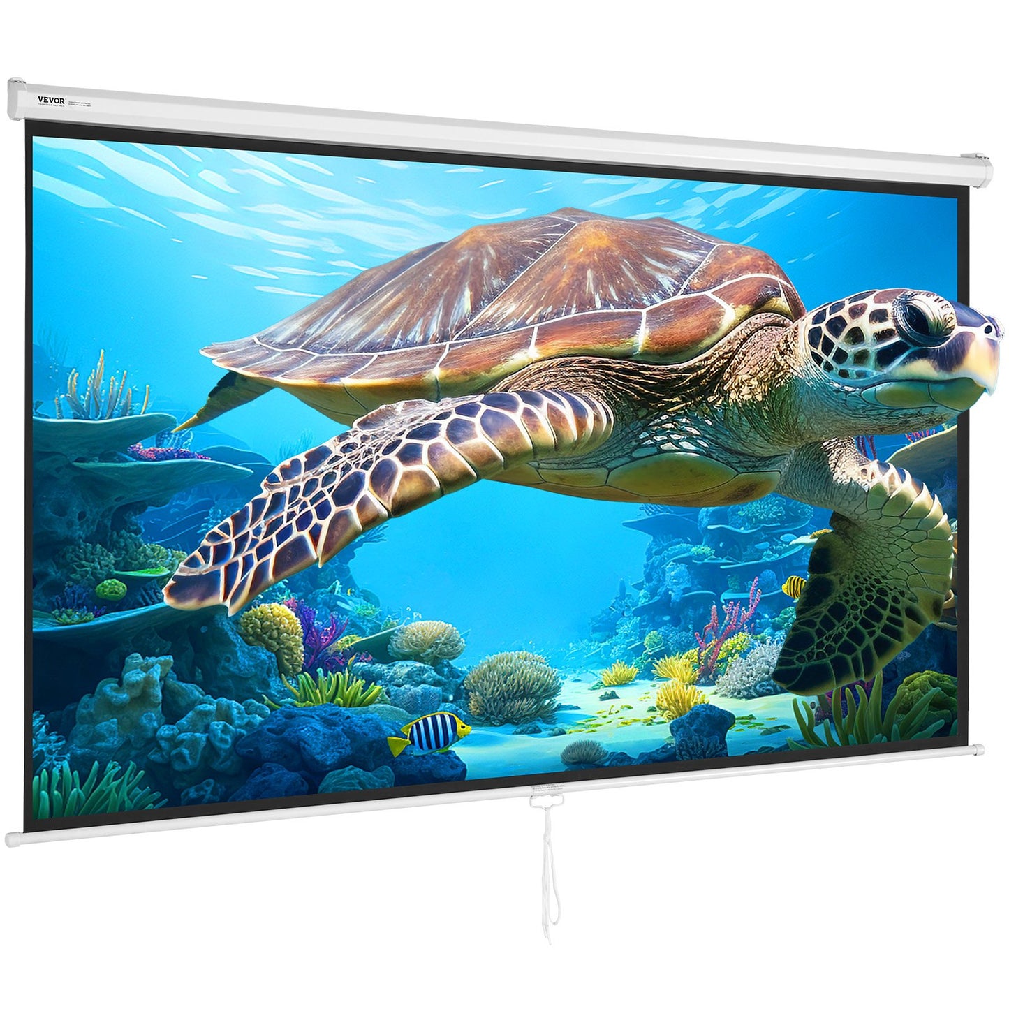 Manual Pull Down Projector Screen, 100 inch 16:9 4K 1080 HD Retractable Projector Screen, Auto-Locking Portable Projection Screen, Portable Projector Movie Screen for Family Home Office Theater