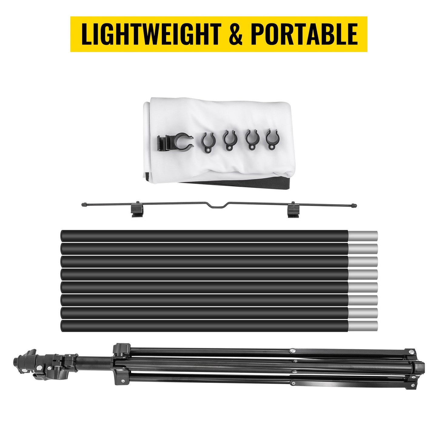 Tripod Projector Screen with Stand 70 inch 16:9 4K HD Projection Screen Stand Wrinkle-Free Height Adjustable Portable Screen for Projector Indoor & Outdoor for Movie, Home Cinema, Gaming, Office