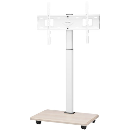 Rolling TV Stand, Mobile TV Cart for 32-70 Inch Screens, 25° Left-Right Rotation and Height Adjustable TV Mount on Wheels, Holds up to 99 lbs for Corner, Bedroom, Outdoor, Max VESA 600x400mm