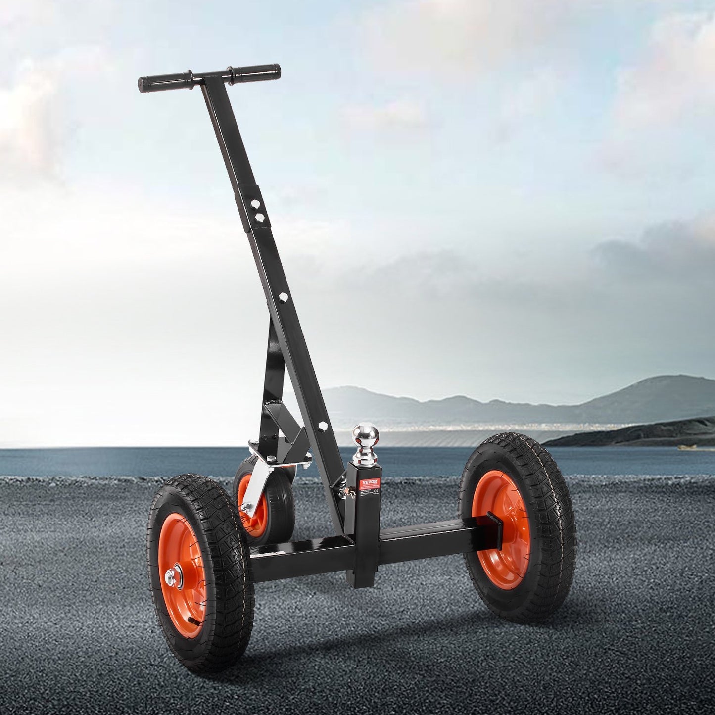 Trailer Dolly, 1000lbs Tongue Weight Capacity, Carbon Steel Trailer Mover with 2 inch Ball, 14 inch Pneumatic Tires, Portable Tow Dolly for Moving RV Trailer