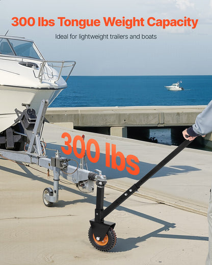 Trailer Dolly, 300lbs Tongue Weight Capacity, 16.5 inch and 22 inch Height Adjustable Trailer Dolly, with 1-7/8 inch and 2 inch Balls, 8.5 inch Pneumatic Rubber Tire, for Moving RV Trailer