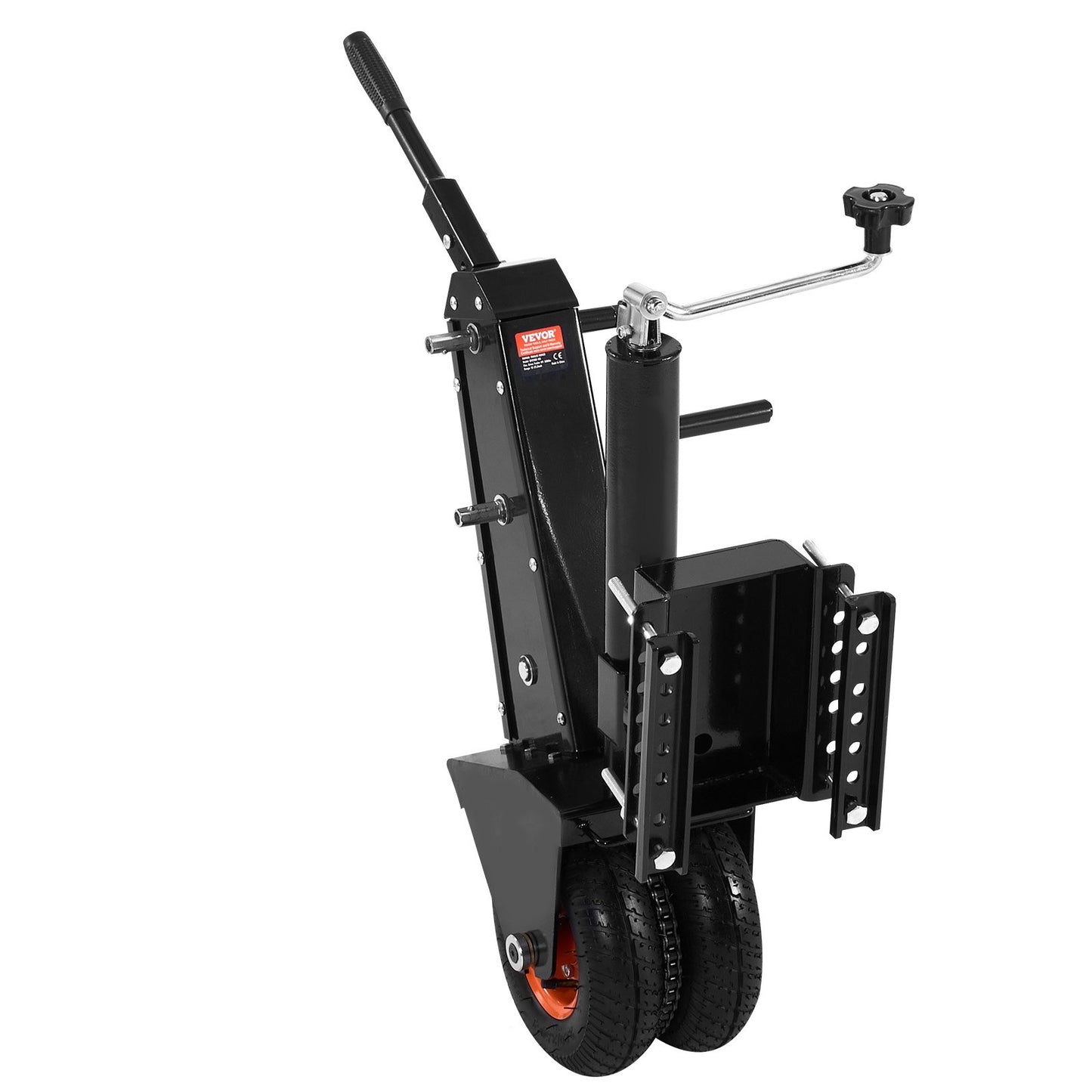 Trailer Dolly, 500lbs Tongue Weight Capacity, 13 inch-23.2 inch Height Adjustable Trailer Mover Dolly, 9-inch Pneumatic Rubber Tire, Manual or Electric Wrench Drive, for Moving RV Trailer
