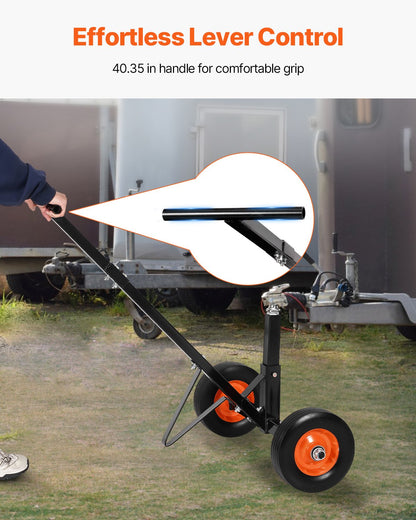 Trailer Dolly, 600lbs Tongue Weight Capacity, Carbon Steel Trailer Mover with 1-7/8 in Hitch Ball and 10 in Solid Tires, Portable Tow Dolly for Moving Car RV Boat Trailer