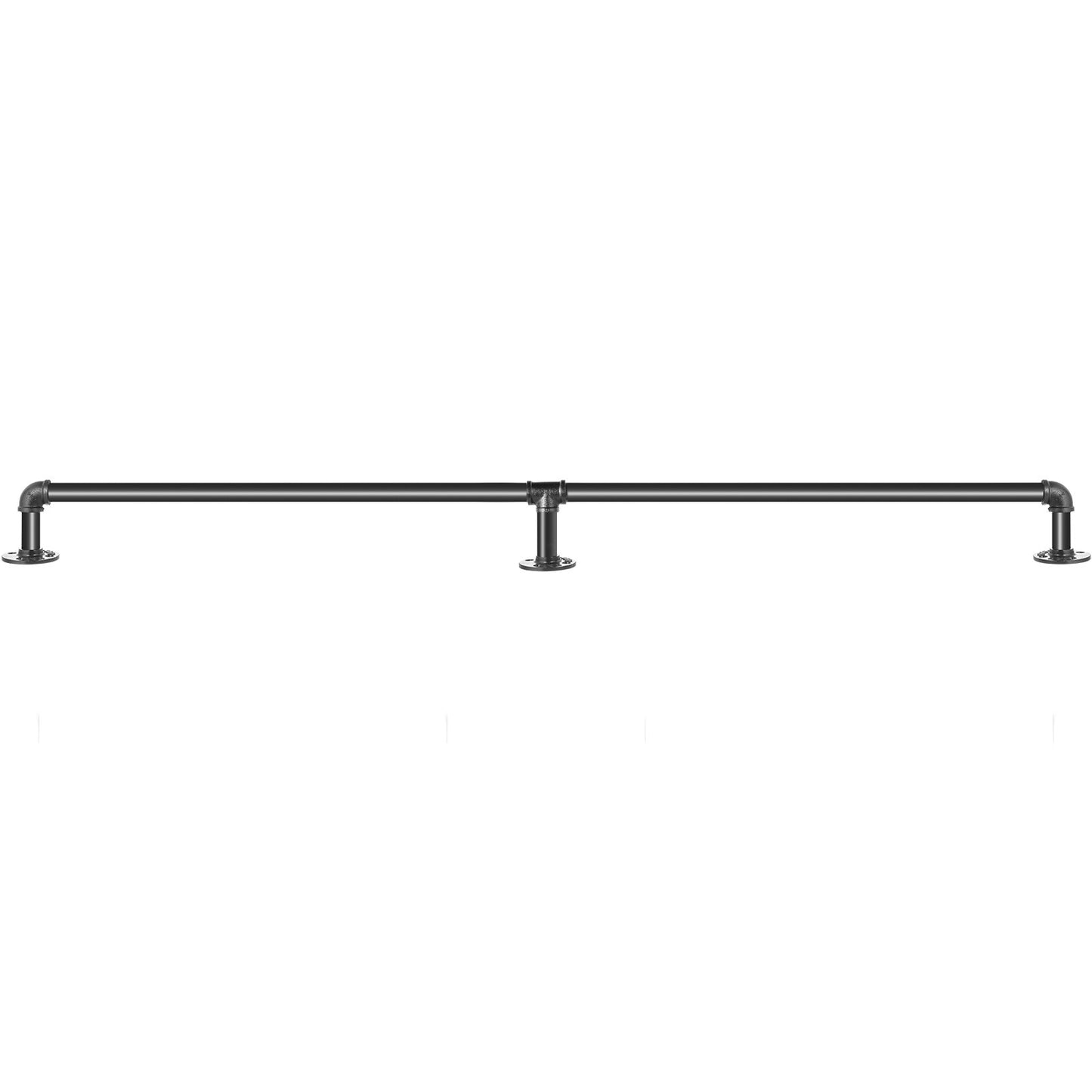 Pipe Stair Handrail, 182.9 cm Staircase Handrail, 199.6 kg Load Capacity Carbon Steel Pipe Handrail, Industrial Pipe Handrail with Wall Mount Support, Round Corner Wall Handrailings for Indoor, Outdoor