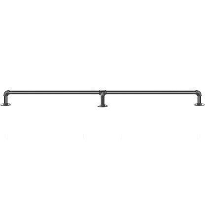 Pipe Stair Handrail, 182.9 cm Staircase Handrail, 199.6 kg Load Capacity Carbon Steel Pipe Handrail, Industrial Pipe Handrail with Wall Mount Support, Round Corner Wall Handrailings for Indoor, Outdoor