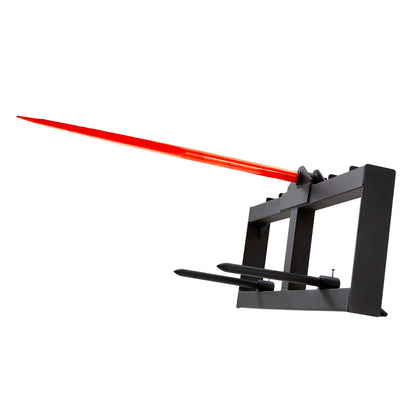 49" Hay Spear, Bale Spears 1600lbs Loading Capacity, Skid Steer Loader Tractor Attachment with 2pcs 17.5" Stabilizer Spears, Quick Attach Spike Forks