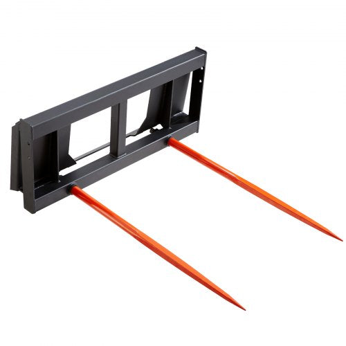 49" Hay Spear, Bale Spears 3000lbs Loading Capacity, Skid Steer Loader Tractor Attachment 2pcs Spears, Quick Attach Spike Forks