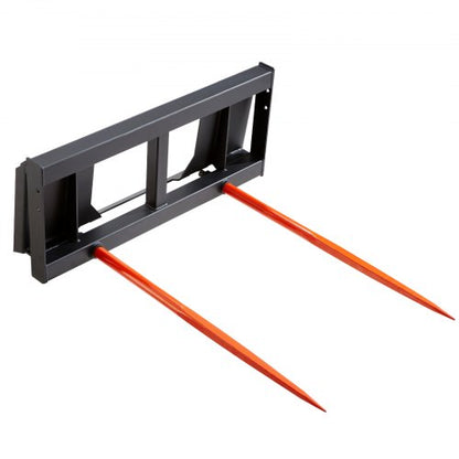 49" Hay Spear, Bale Spears 3000lbs Loading Capacity, Skid Steer Loader Tractor Attachment 2pcs Spears, Quick Attach Spike Forks