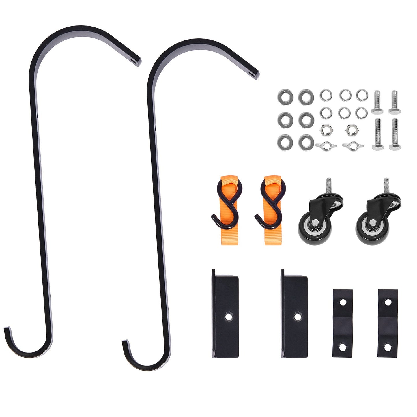 Leiter-Dachhaken, 2er-Pack mit festem Rad und Schwenkstange, robuster Stahl-Leiterstabilisator mit Rad, Dachfirstverlängerung zur Vermeidung von Beschädigungen, Tragkraft 272 kg, ideal für steile Dächer