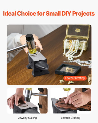 Cast Iron Anvil, 22 Lbs/10kg Single Horn Anvil, with Large Countertop and Stable Base, High Hardness Rugged Round Horn Anvil Blacksmith, for Shaping, Bending