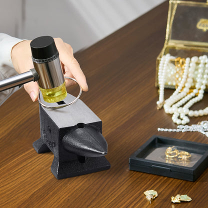 Cast Iron Anvil, 22 Lbs/10kg Single Horn Anvil, with Large Countertop and Stable Base, High Hardness Rugged Round Horn Anvil Blacksmith, for Shaping, Bending