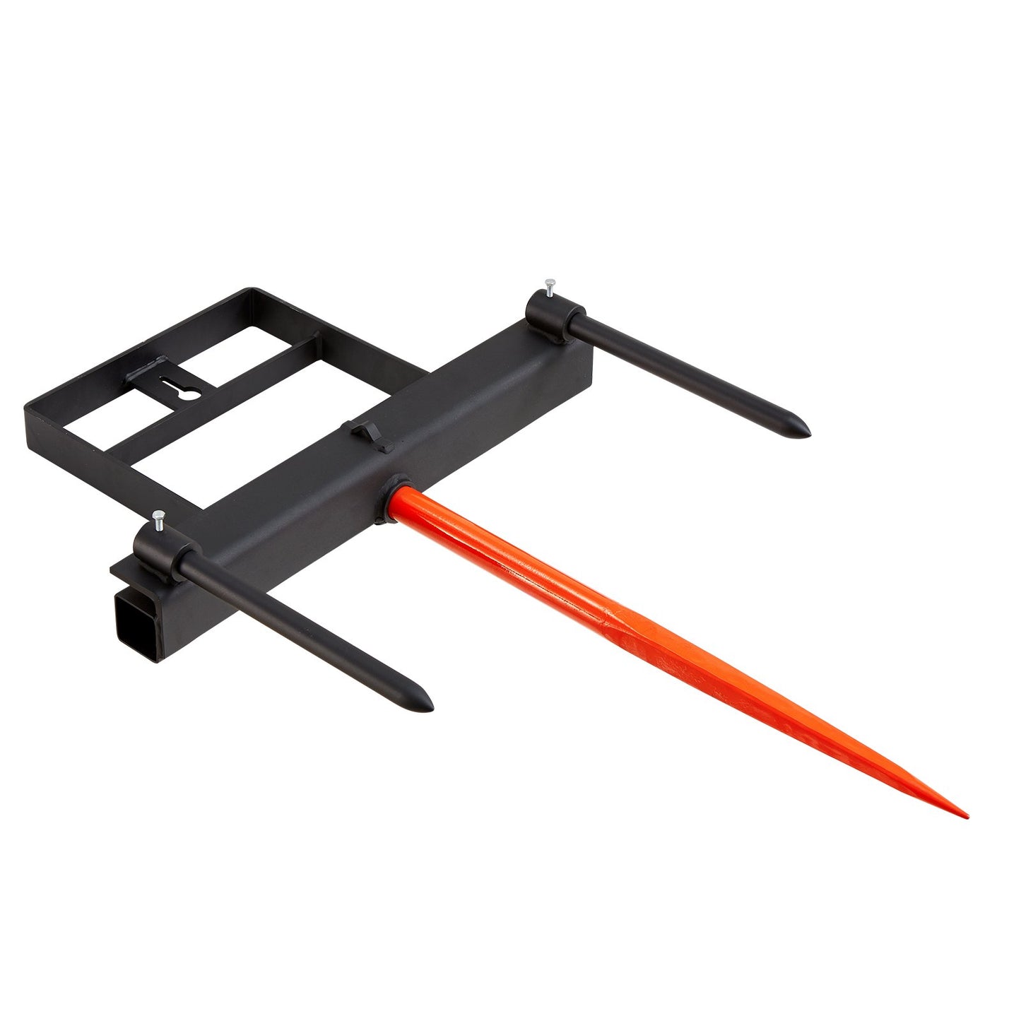 39" Hay Spear, Bale Spears 1600lbs Loading Capacity, Skid Steer Loader Tractor Bucket Attachment with 2pcs 17.5" Stabilizer Spears and 60" Chain, Quick Attach Spike Forks