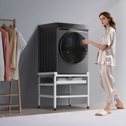 Washing Machine Stand, 25.2x25-Inch Washer Laundry Pedestal, 300LBS Load Capacity Washer And Dryer Pedestal Base with Tray, 4 Adjustable Feet for Lifting Washing Machines, Carbon Steel