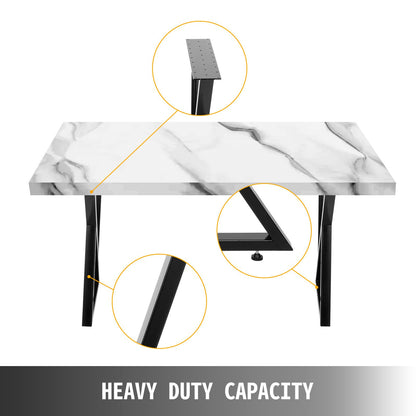 Metall-Tischbeine, 2er-Set, Esstischbeine, schwarz, Schreibtischbeine, 71 cm Höhe, 51 cm Breite, Bankbeine, Couchtischbeine, Tragfähigkeit 800 kg, Stahl-Tischbeine, robuste Basis, modernes DIY-Design (Zickzack-Stil)