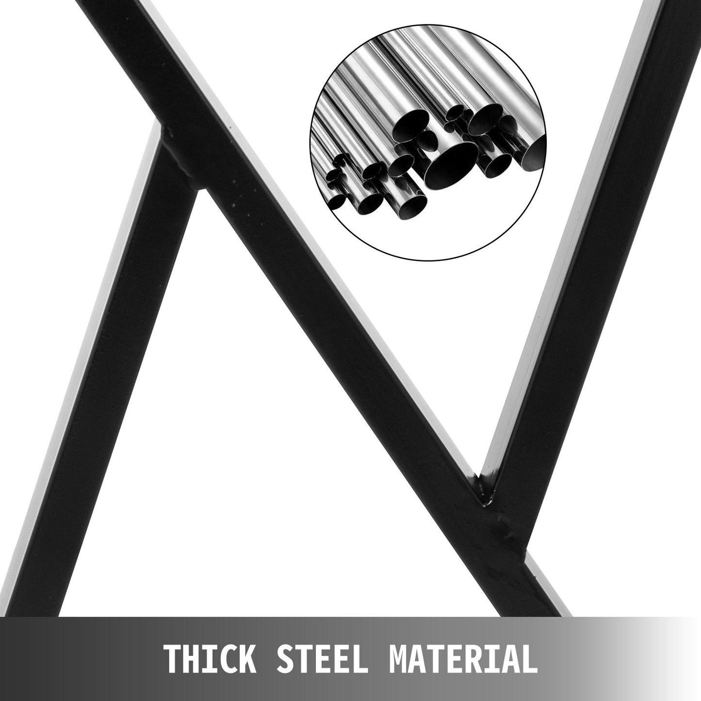 Metall-Tischbeine, 2er-Set, Esstischbeine, schwarz, Schreibtischbeine, 71 cm hoch, 61 cm breit, Bankbeine, Couchtischbeine, Tragkraft 800 kg, Stahl-Tischbeine, robustes Gestell, modern (Zickzack-Stil)