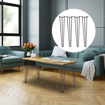 Haarnadel-Tischbeine 71,1 cm Schwarz 4er-Set Tischbeine je 99,8 kg Tragkraft Haarnadel-Tischbeine 3 Stangen für Bänke, Schreibtische, Esstische, Beistelltische, Stühle Kohlenstoffstahl DIY-Tischbeine Schwerlast-Möbelbeine