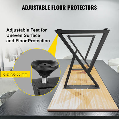 Z-förmige Tischbeine aus Metall, Esstischbeine, 71,1 x 45,7 cm (28" x 18"), Schreibtischbeine, 2er-Set