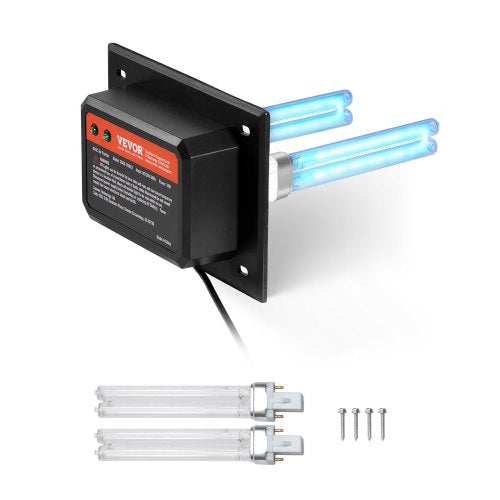 HVAC Air Purifier Whole House, 18W 7inch, UV UVC Light in Duct for Ac (Air Conditioning) Duct, Air Scrubber with 2 Replacement Bulb, HVAC UV lights for Ac Systems