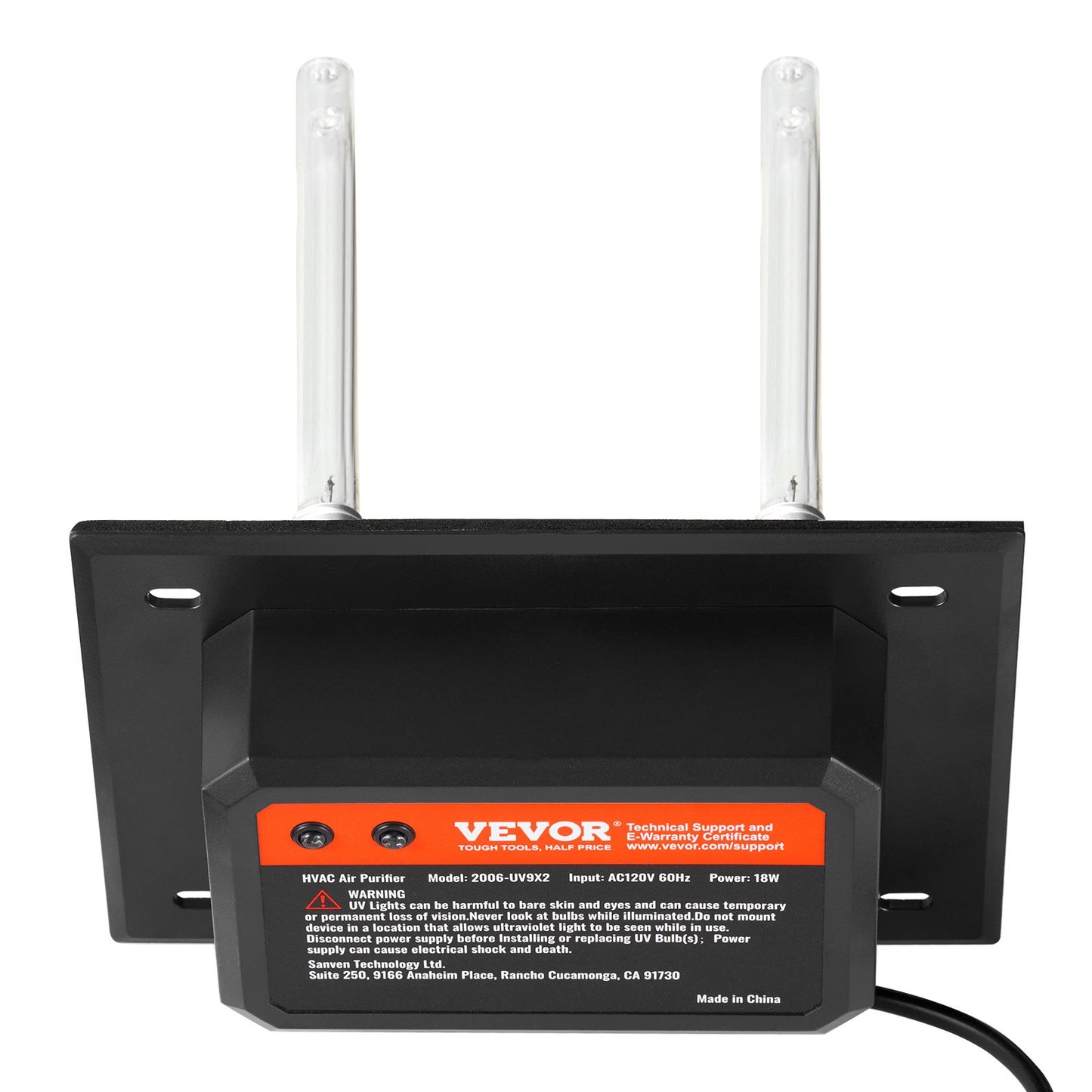 HVAC Air Purifier Whole House, 18W 7inch, UV UVC Light in Duct for Ac (Air Conditioning) Duct, Air Scrubber with 2 Replacement Bulb, HVAC UV lights for Ac Systems