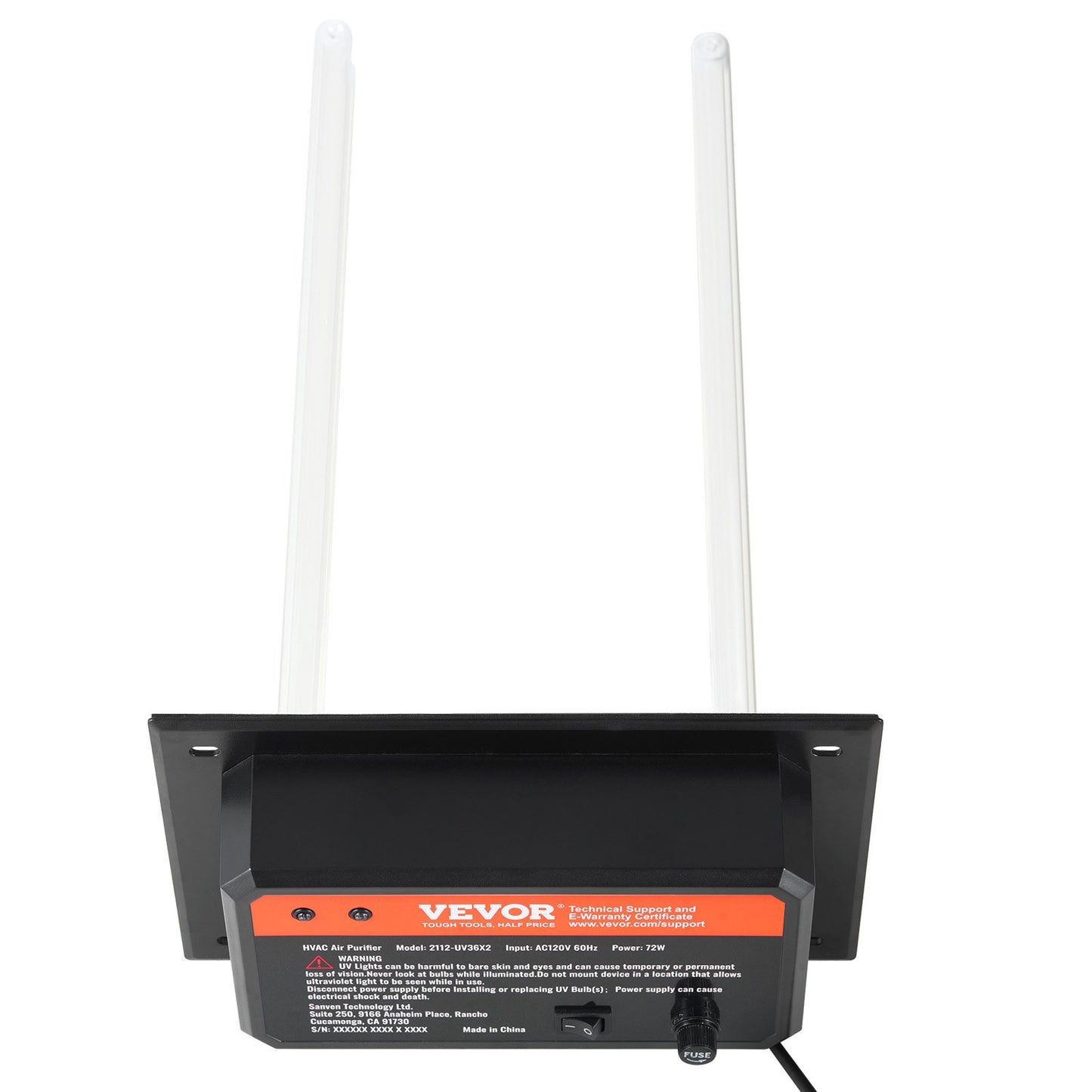 HVAC Air Purifier Whole House, 72W 16inch, UV UVC Light in Duct for Ac (Air Conditioning) Duct, Air Scrubber with 2 Replacement Bulb, HVAC UV lights for Ac Systems