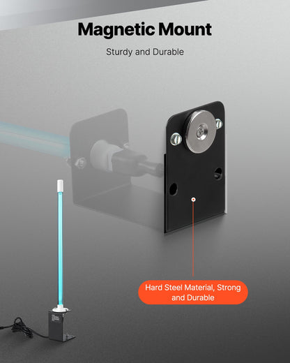 HVAC Air Purifier, 25W 17inch, UV UVC Light Coil Cleaner with Magnet in Duct for Ac (Air Conditioning) Duct, Air Scrubber with 1 Replacement Bulb, HVAC UV lights for Ac Systems