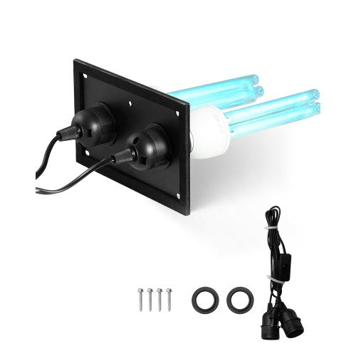 HVAC Air Purifier Whole House, 50W 5inch, UV UVC Light in Duct for Ac (Air Conditioning) Duct, Air Scrubber with 2 Replacement Bulb, HVAC UV lights for Ac Systems