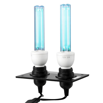 HVAC Air Purifier Whole House, 50W 5inch, UV UVC Light in Duct for Ac (Air Conditioning) Duct, Air Scrubber with 2 Replacement Bulb, HVAC UV lights for Ac Systems