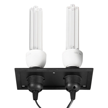 HVAC Air Purifier Whole House, 50W 5inch, UV UVC Light in Duct for Ac (Air Conditioning) Duct, Air Scrubber with 2 Replacement Bulb, HVAC UV lights for Ac Systems