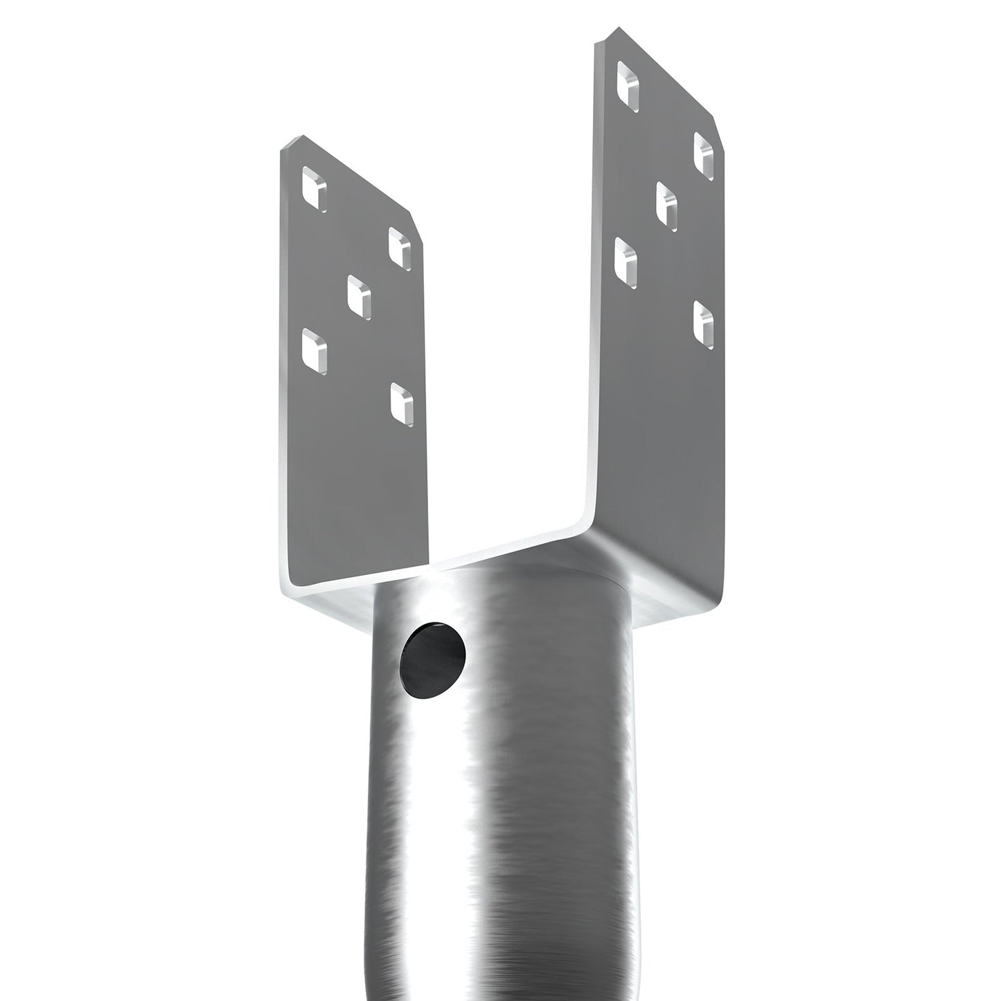 No Dig Ground Anchor, 4 Pack 3.94 x 2.76 x 27.56 in/10 x 7 x 70 cm DIY Screw in Post Stake, Includes 6 Lag Bolts & a Rebar, U-Shape Heavy Duty Steel Post Holder, Great for Mailbox Posts and Fence Posts