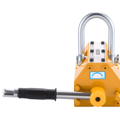 Permanent Magnetic Lifter, 600 kg Pulling Capacity, Heavy Duty N42 Neodymium Lifting Magnet with Release Handle and Steel Hook, Used in Shop Crane and Hoist, for Lifting Plate Steel, Board