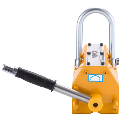 Permanent Magnetic Lifter, 1000 kg Pulling Capacity, Heavy Duty N42 Neodymium Lifting Magnet with Release Handle and Steel Hook, Used in Shop Crane and Hoist, for Lifting Plate Steel, Board
