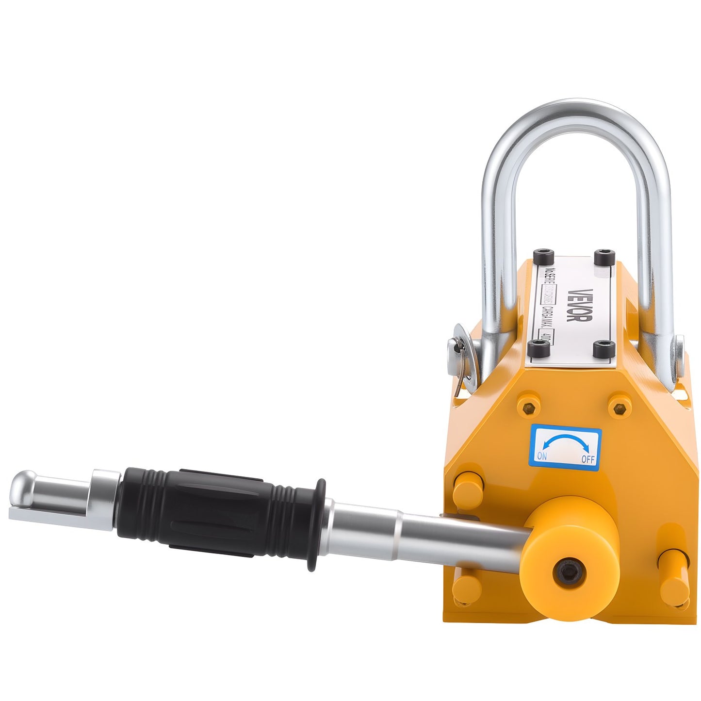 Permanent Magnetic Lifter, 400 kg Pulling Capacity, Heavy Duty N42 Neodymium Lifting Magnet with Release Handle and Steel Hook, Used in Shop Crane and Hoist, for Lifting Plate Steel, Board