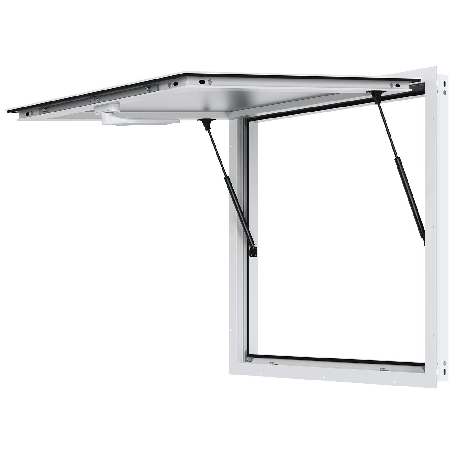 Concession Window for Food Truck, 36"x36" Aluminum Alloy Food Truck Service Window, Up to 85 Degrees Stand Serving Window with Awning Door & Drag Hook, for Food Trucks Concession Trailers