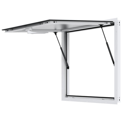 Concession Window for Food Truck, 36"x36" Aluminum Alloy Food Truck Service Window, Up to 85 Degrees Stand Serving Window with Awning Door & Drag Hook, for Food Trucks Concession Trailers