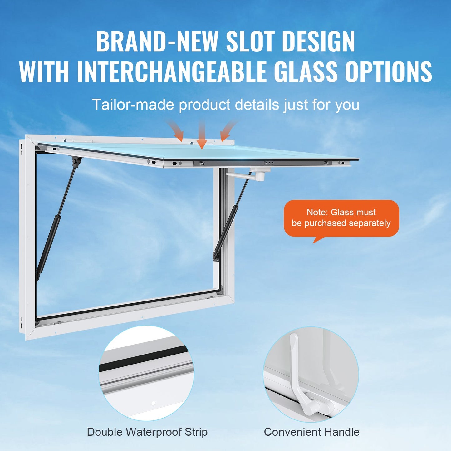 Concession Window for Food Truck, 48"x36" Aluminum Alloy Food Truck Service Window, Up to 85 Degrees Stand Serving Window with Awning Door & Drag Hook, for Food Trucks Concession Trailers