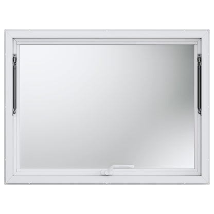 Concession Window for Food Truck, 48"x36" Aluminum Alloy Food Truck Service Window, Up to 85 Degrees Stand Serving Window with Awning Door & Drag Hook, for Food Trucks Concession Trailers
