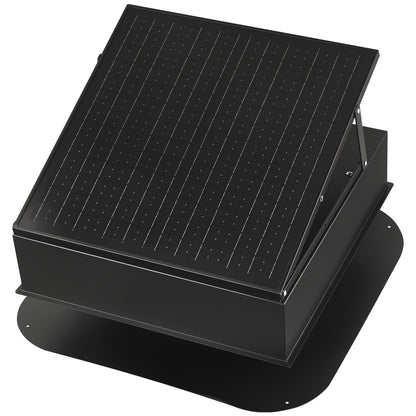 Dachbodenlüfter, 35 W, intelligenter Solar-Dachventilator mit automatischer Temperaturregelung, 2400 CFM Luftdurchsatz, integrierter bürstenloser Gleichstrommotor für Kühlung und Entfeuchtung, ohne Fernbedienung