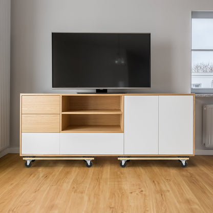 Möbelroller, je 454 kg Tragkraft, 2er-Pack, 45,7 x 76,2 cm, 20,3 x 7,6 cm PP-Lenkrollen, Schwerlast-Möbelroller für Hartholzmöbel, Umzugswagen, Transportwagen mit Rädern für schwere Möbel