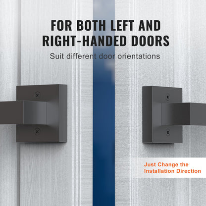 Türgriff-Blindgriff, 2 Stück, einseitig, nicht drehbar, zum Drücken/Ziehen, modernes quadratisches Türgriff-Set, beidseitig verwendbar für rechts- und linksdrehende Türen, für Speisekammer-, Schrank- und Fenstertüren, Mattschwarz
