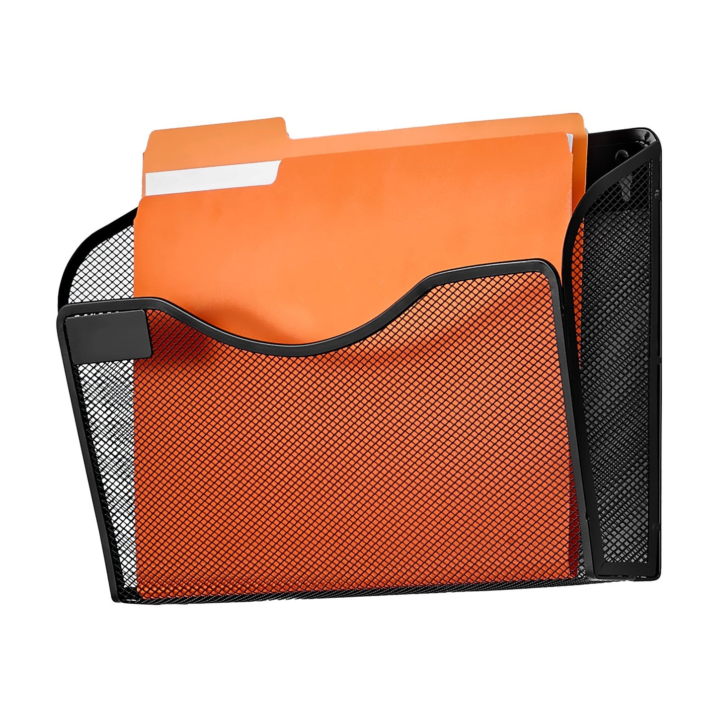 File Wall Rack, Three-Piece 1 Pocket Mesh Wall File Holder, Wall Mounted Magazine Mail Paper & Document Storage Folder, Metal Wall File Organizer with Nametag Label, for Office Home & School