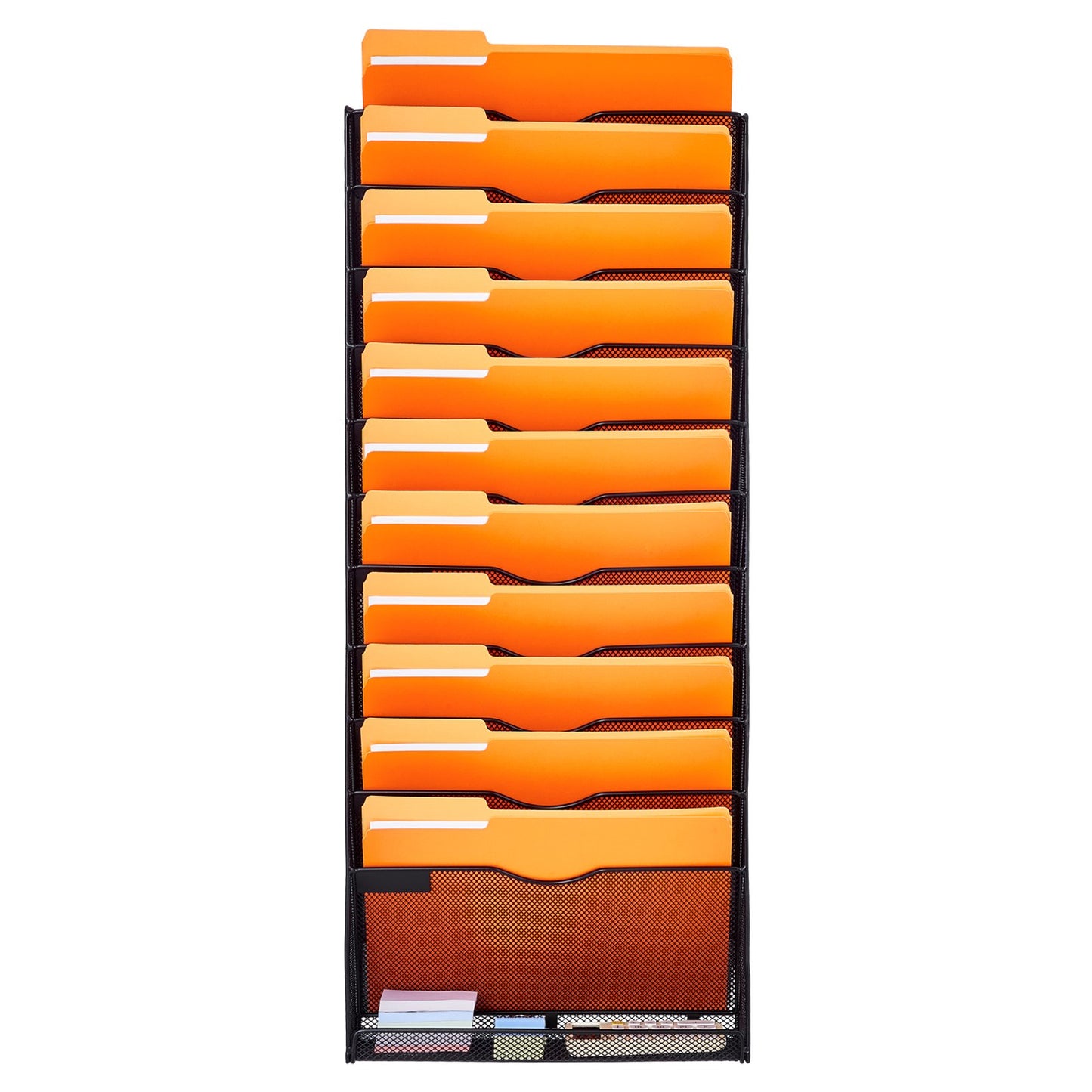 Wandablage, einteiliger Wandablagehalter mit 12 Fächern aus Netzgewebe, Wandmontierter Ablageordner für Zeitschriften, Post, Papier und Dokumente, Wandablageorganizer aus Metall mit Namensschild, für Büro, Zuhause und Schule