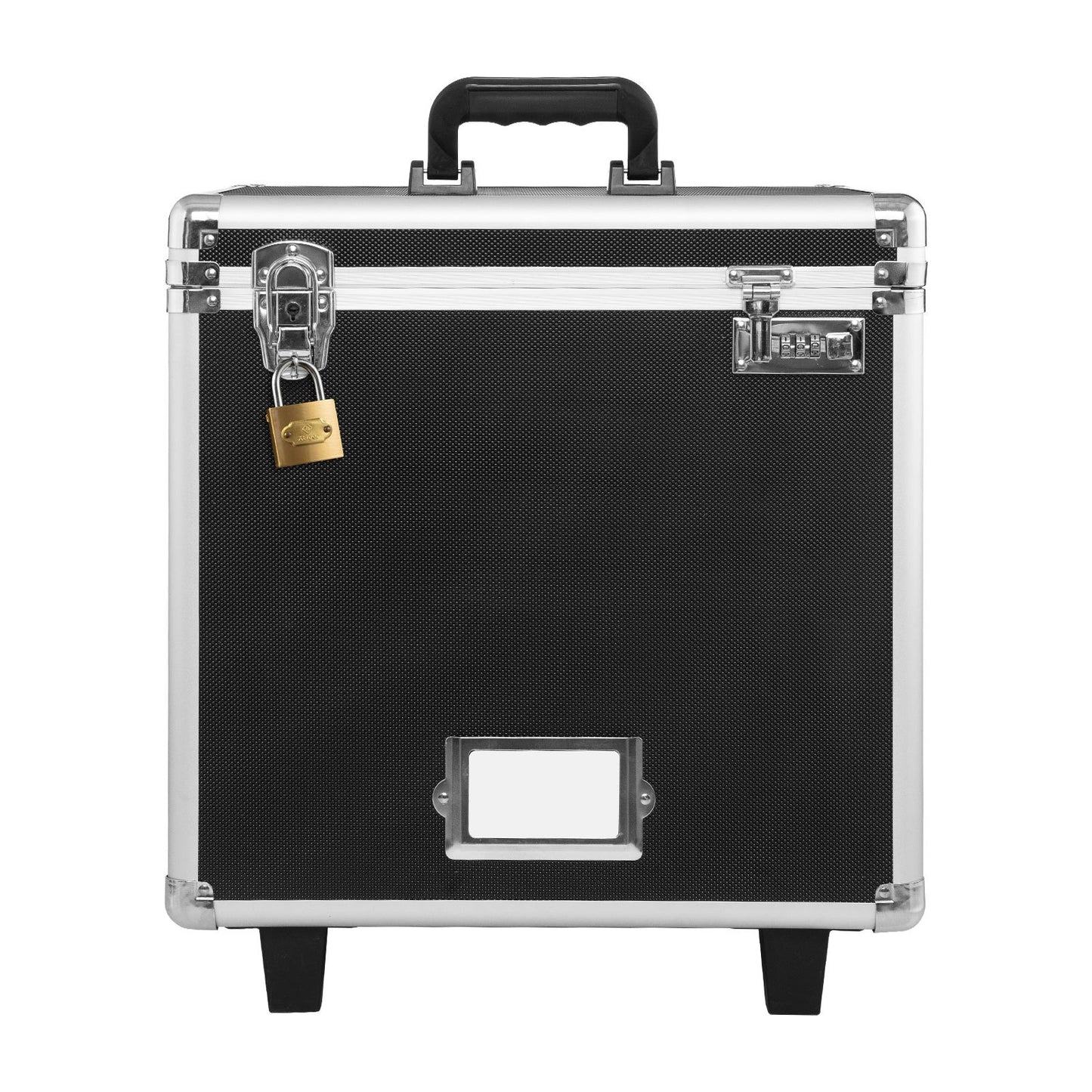 Portable File Storage Box, 395 x 320 x 380 mm Internal Chest Size, Locking Mobile Business Case with Telescopic Handle, Hand pull File Case for Office Home, Offices, Hospitals, Banks