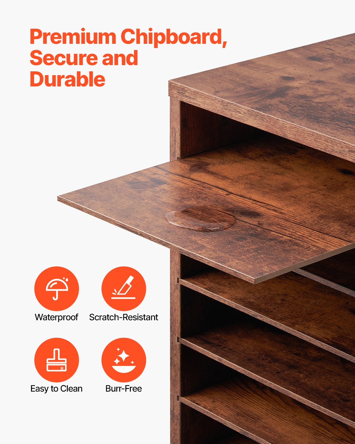 Briefkasten mit 36 ​​Fächern und herausnehmbaren Regalböden, geeignet für Büro, Zuhause und Klassenzimmer, dunkelbraun