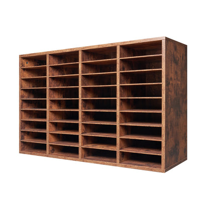 Briefkasten mit 36 ​​Fächern und herausnehmbaren Regalböden, geeignet für Büro, Zuhause und Klassenzimmer, dunkelbraun